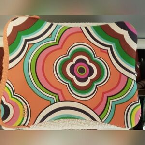 BUILT BRAND CLOTH ZIPPER COMPUTER SLEEVE.60'S THEME ABSTRACT DESIGN 14½" X 11½"